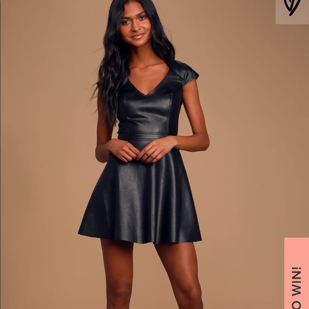 Lulu’s Vegan Leather Dress - small NWT